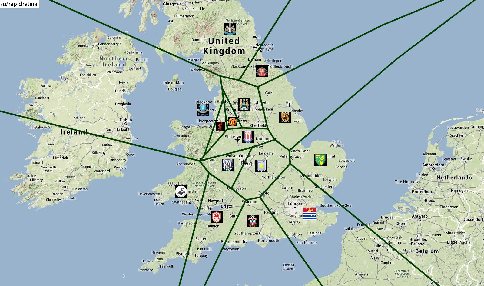 Which map clearly shows Premier League clubs for new fans learn team homes