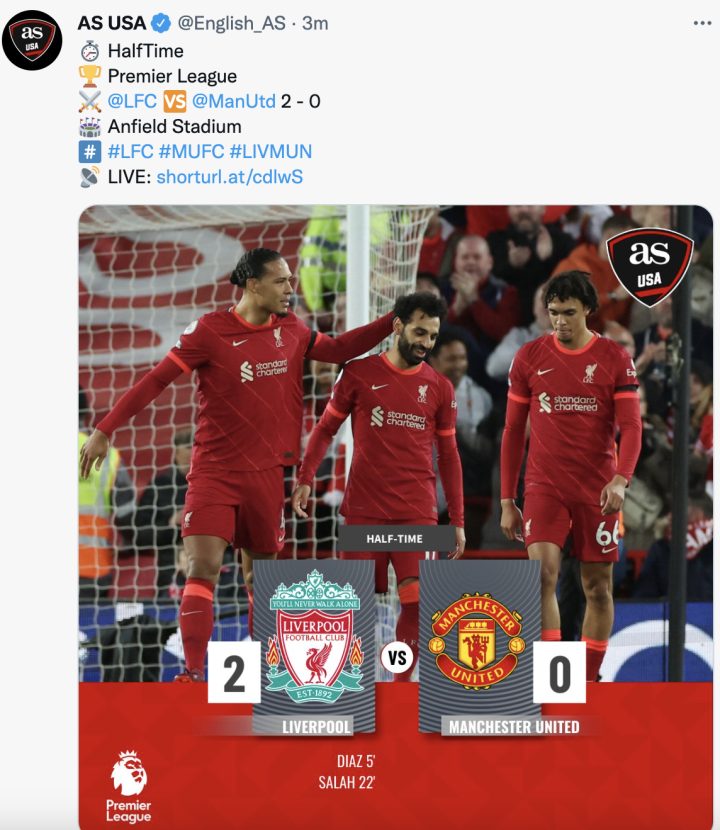 Latest Liverpool vs Man United Match Results and Live Score Updates